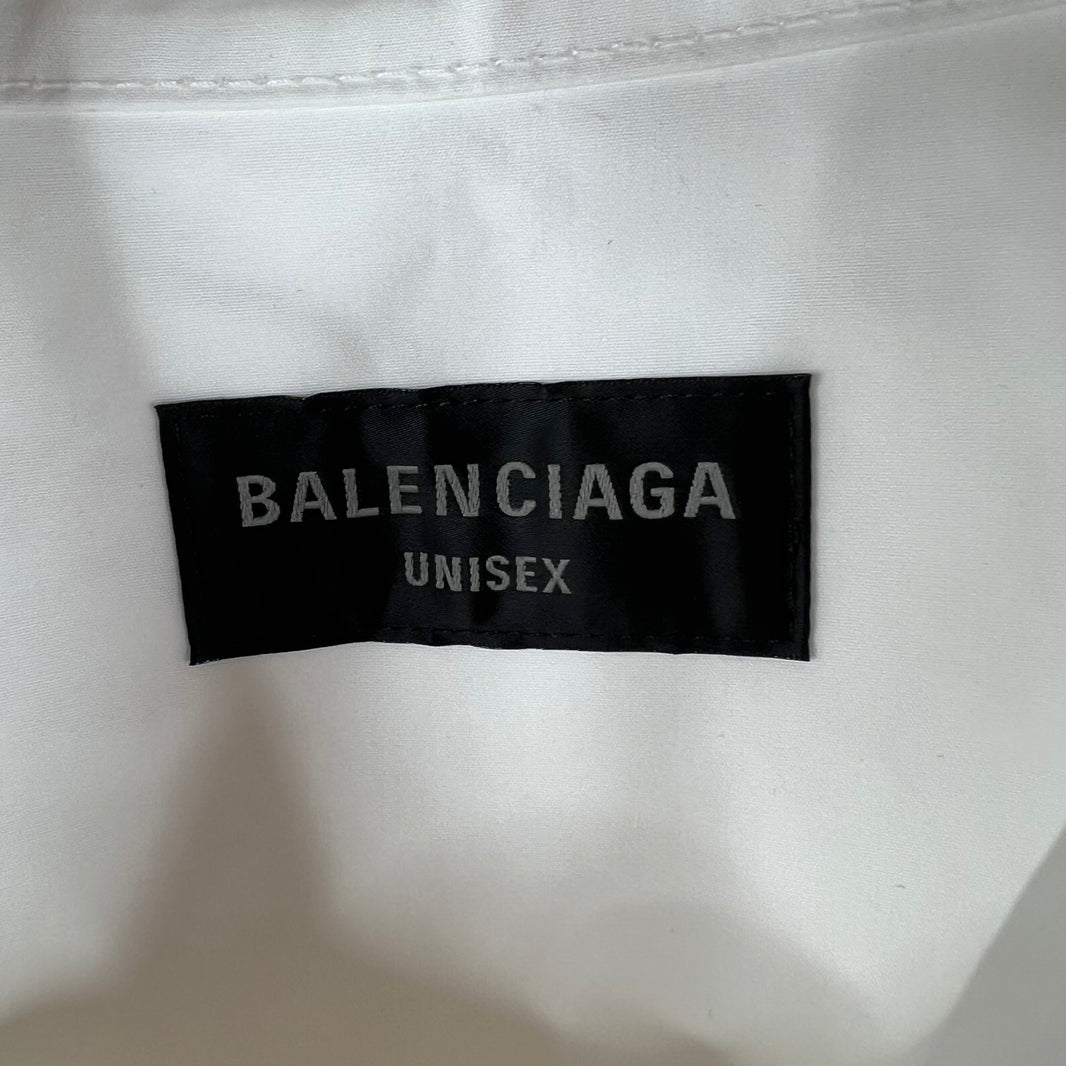 Balenciaga White Cocoon Snap Button LS Shirt