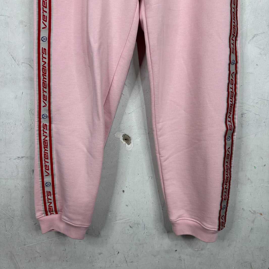 Vetements Pink Side Logo Sweatpants