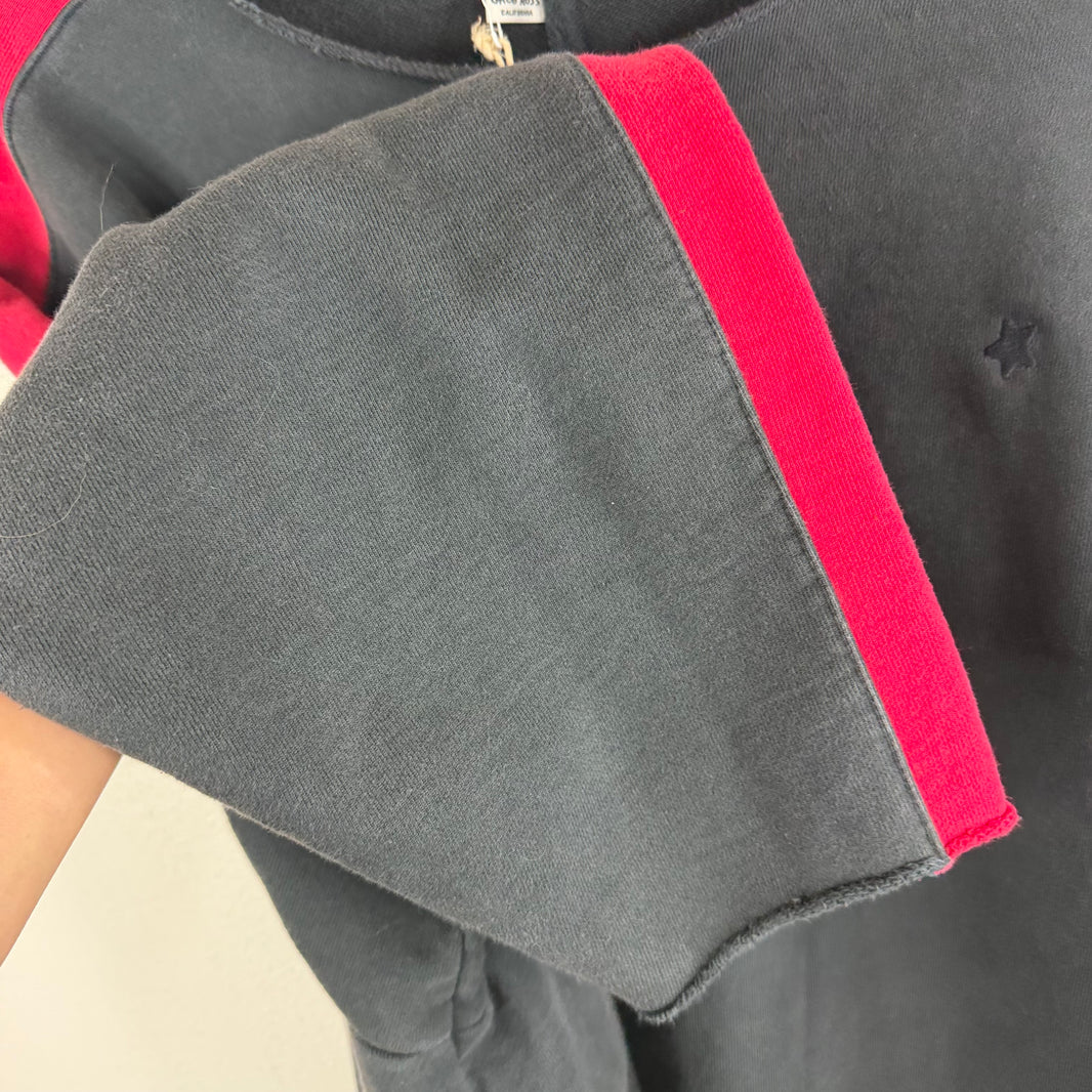 Greg Ross Cropped Gray/Red Sweater
