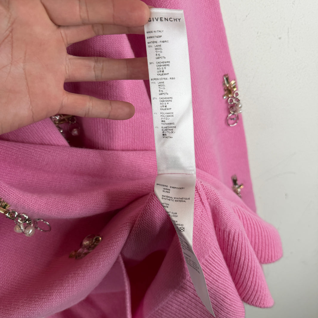 Givenchy Wool/Cashmere Pierced Crystal Knit Sweater