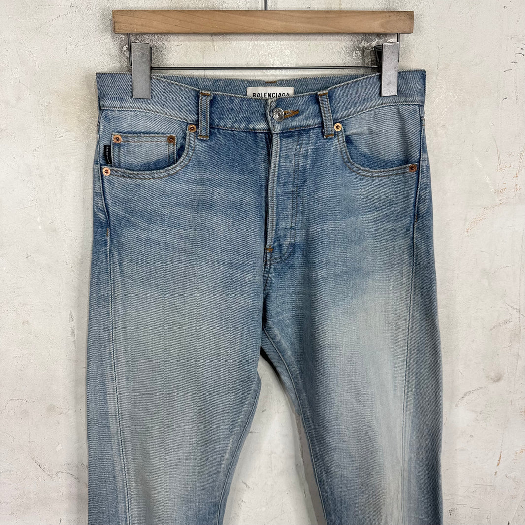 Balenciaga Lightwash Slim Straight Jeans