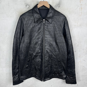 Rick Owens Temple Pebbled Leather Strapped Jacket