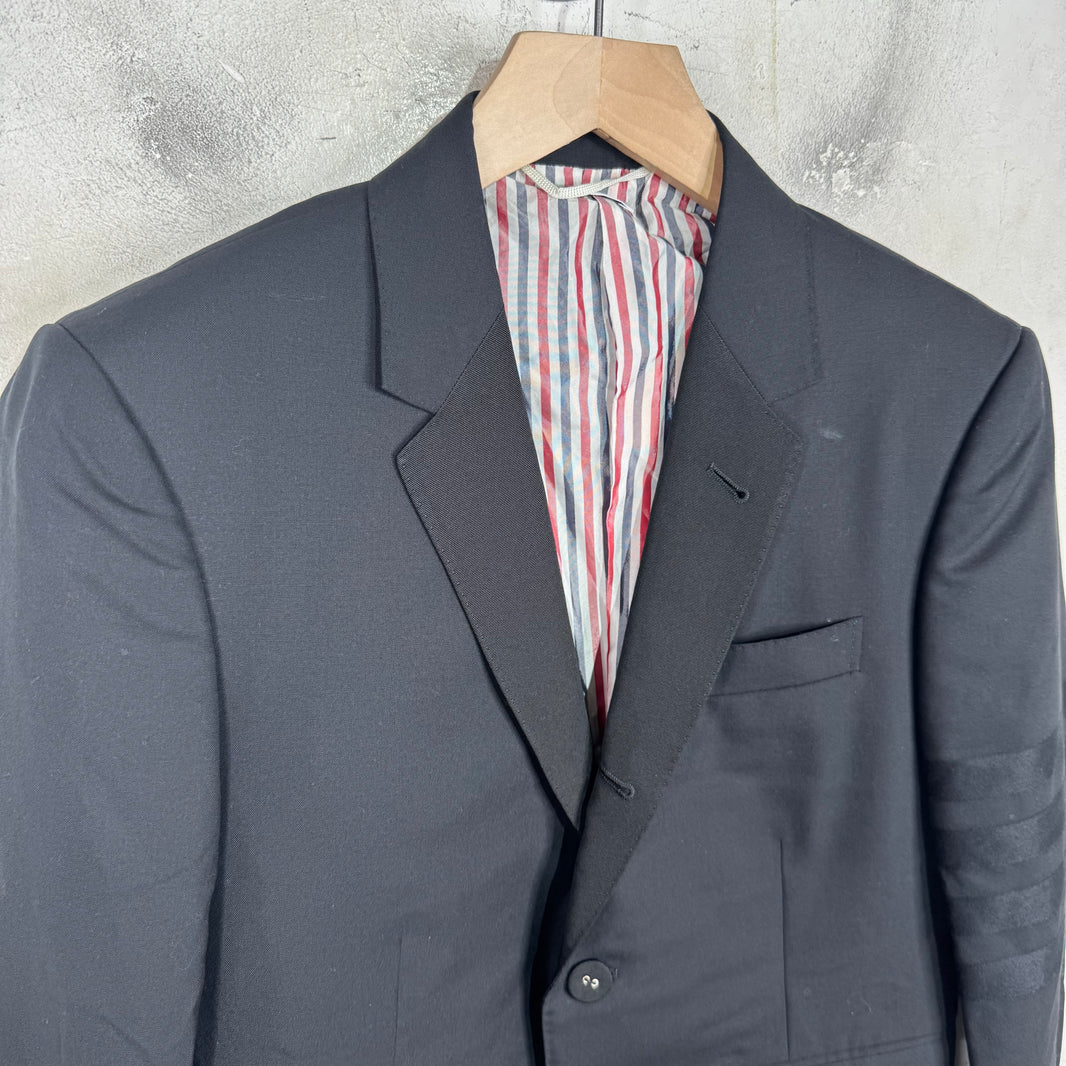 Thom Browne Black Classic Striped Blazer