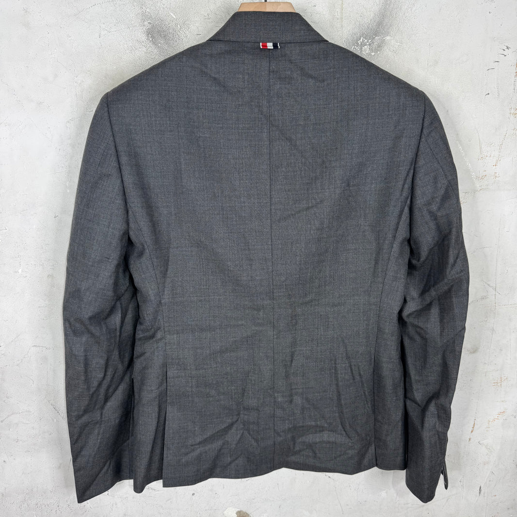 Thom Browne Dark Grey Tailored Lined Blazer