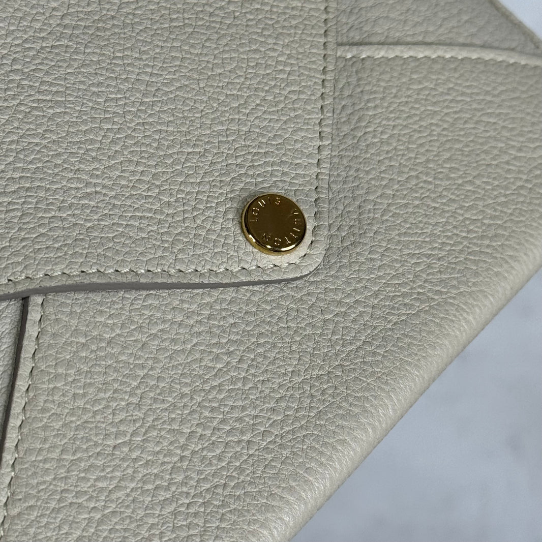 Louis Vuitton Leather Beige Envelope Pouch
