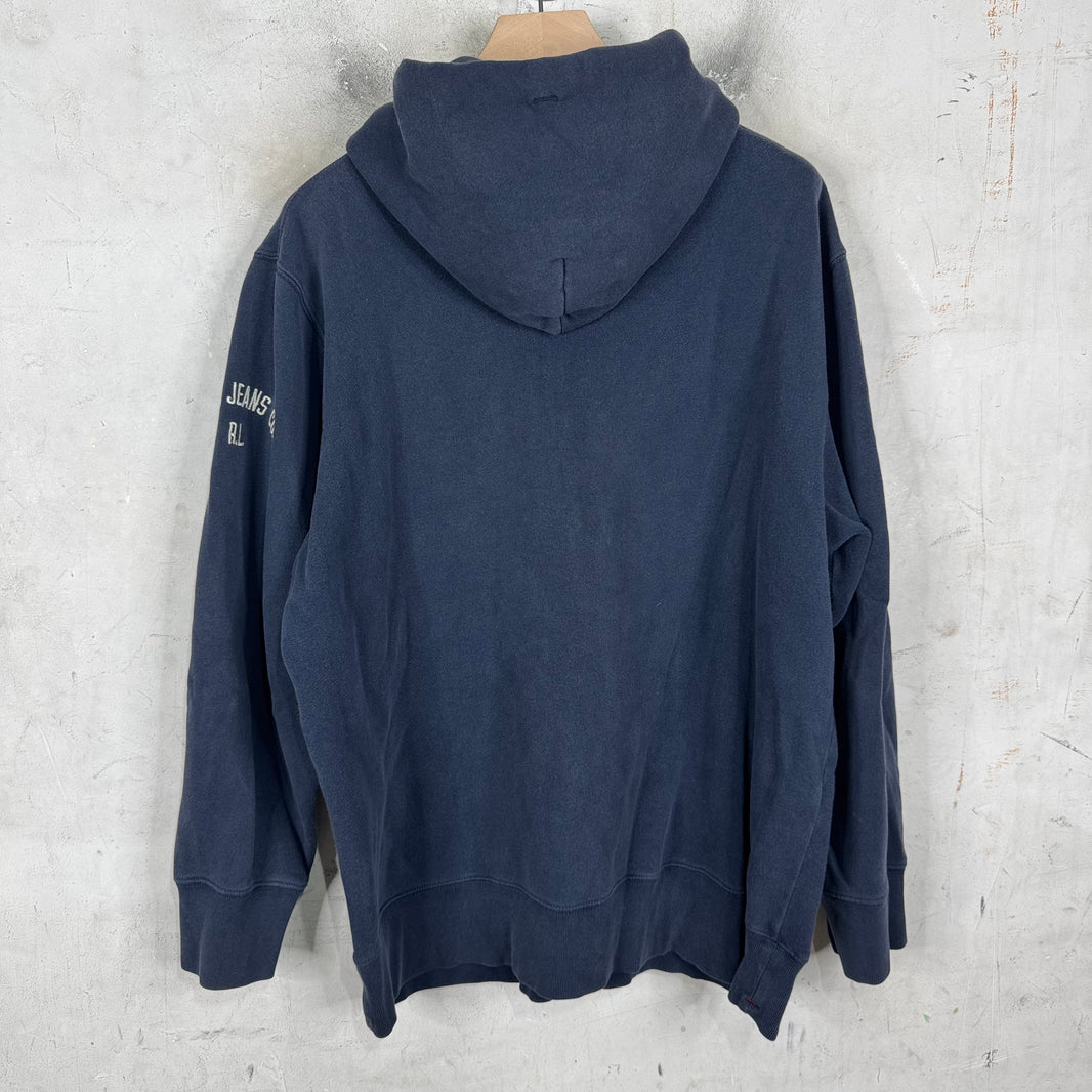 Ralph Lauren Navy Chenille RL Patch Zip Hoodie