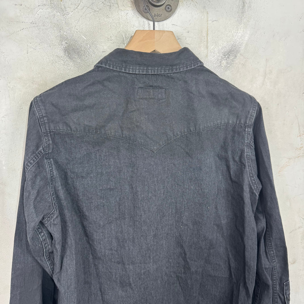 Saint Laurent Snapped Light Denim Shirt