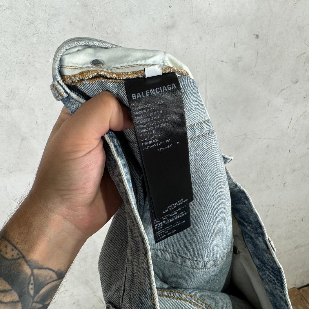 Balenciaga Altered Light Wash Flare Jeans