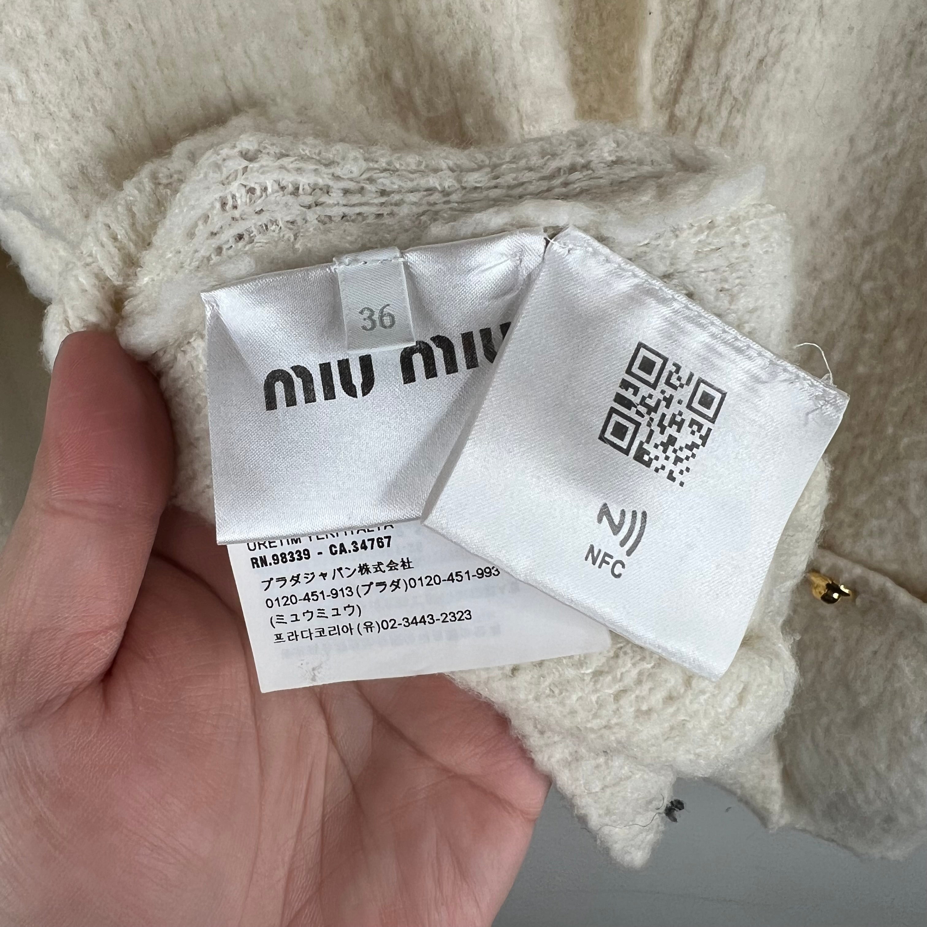 Miu Miu White Wool Cardigan – www.Lukes.store
