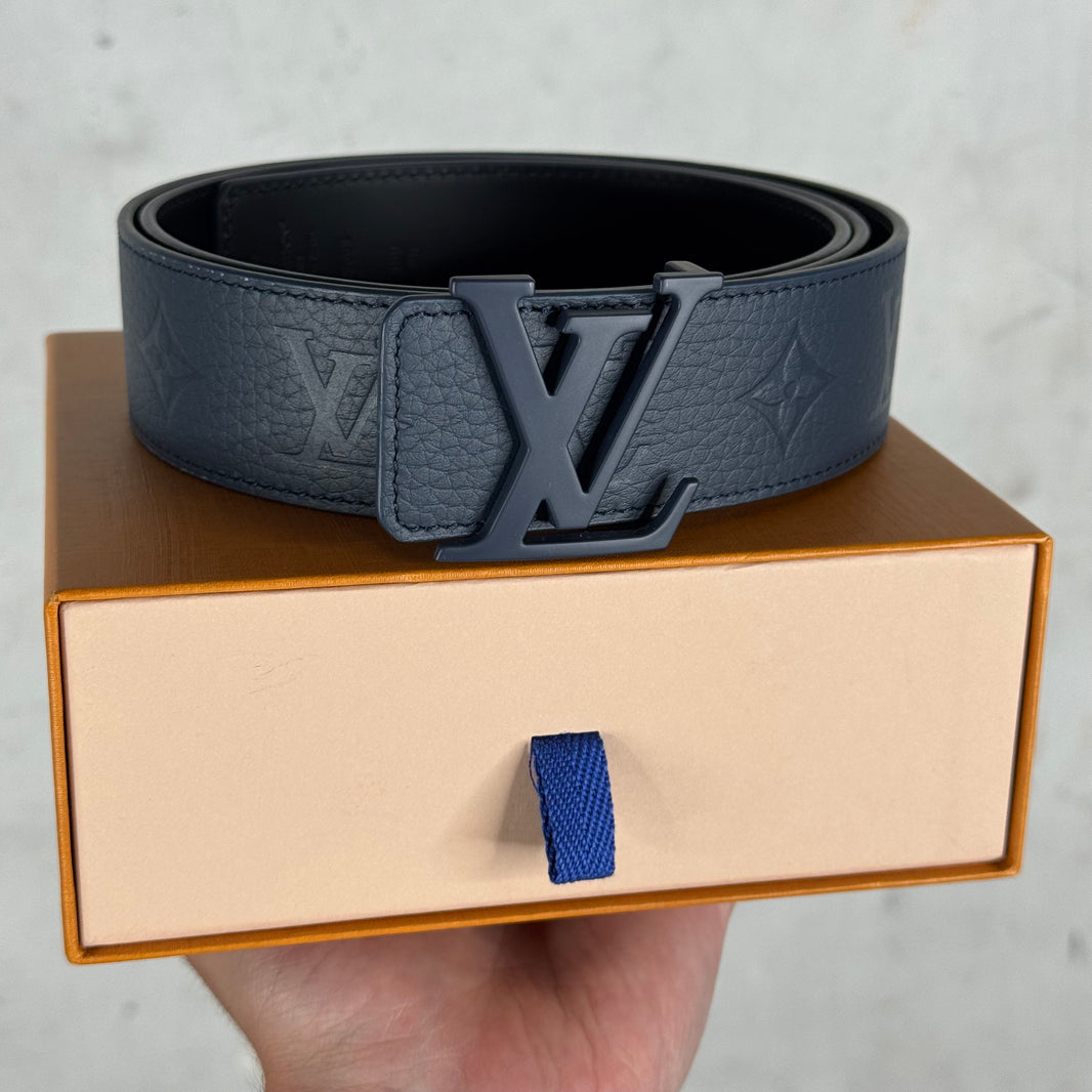 Louis Vuitton Monogram Navy Leather Belt