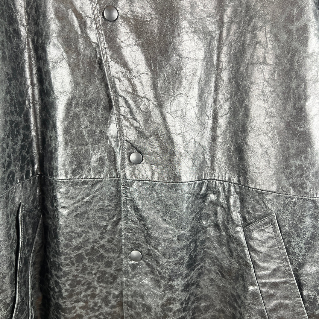 424 Paper Leather Trench Coat