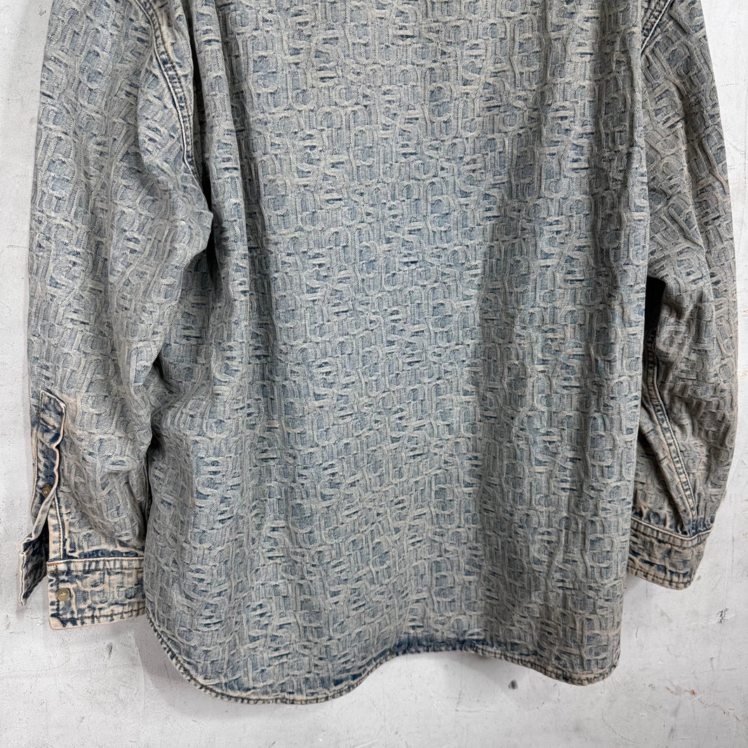 Acne Studios Jacquard Logo Denim Overshirt