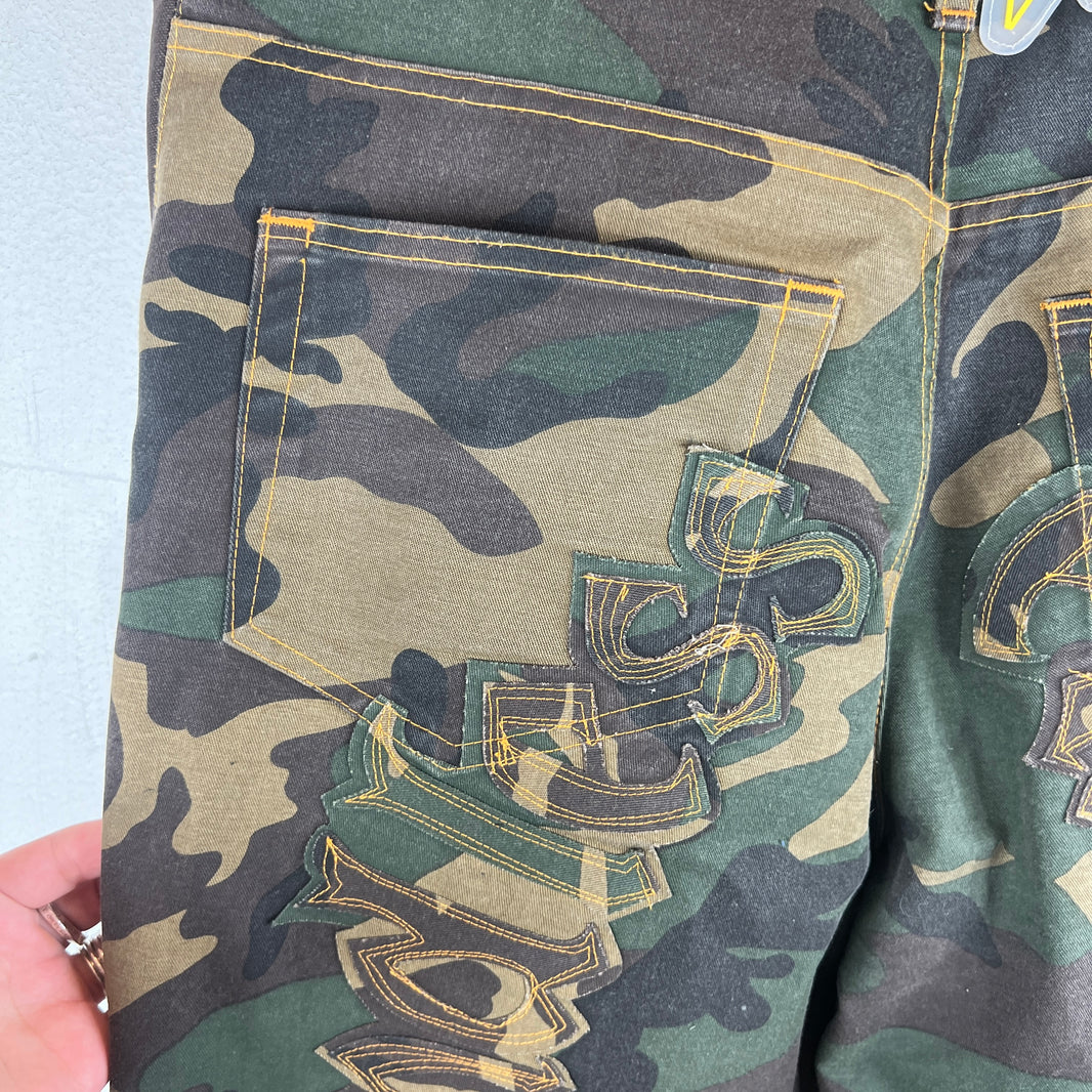 Endless Denim Camo Flared Jeans