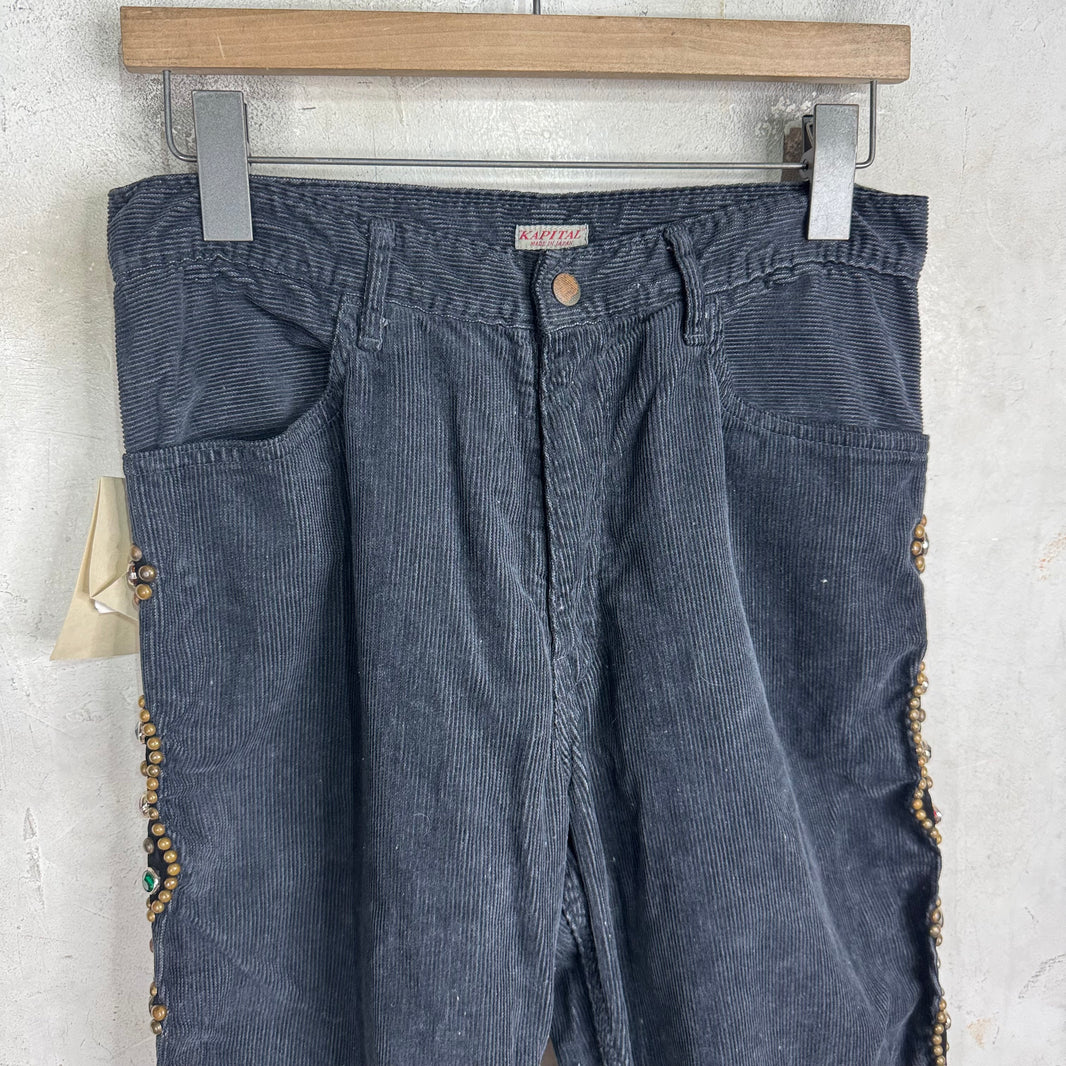 Kapital Corduroy Bondage Laced Gemstone Pants