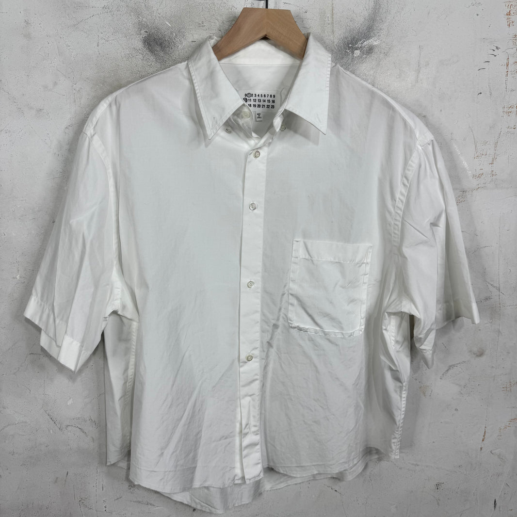 Margiela Cropped White Button-Up Shirt