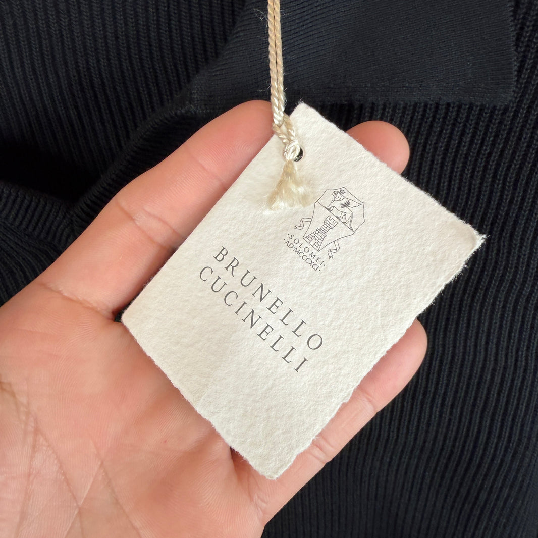 Brunello Cucinelli Ribbed Collar Polo