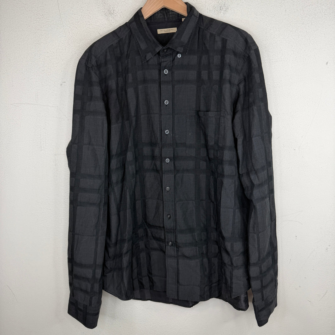 Burberry Black Tartan Button Up L/S Shirt