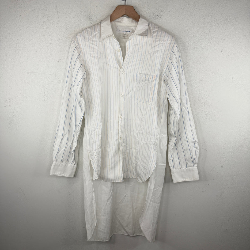 CDG White Striped Button Up Shirt