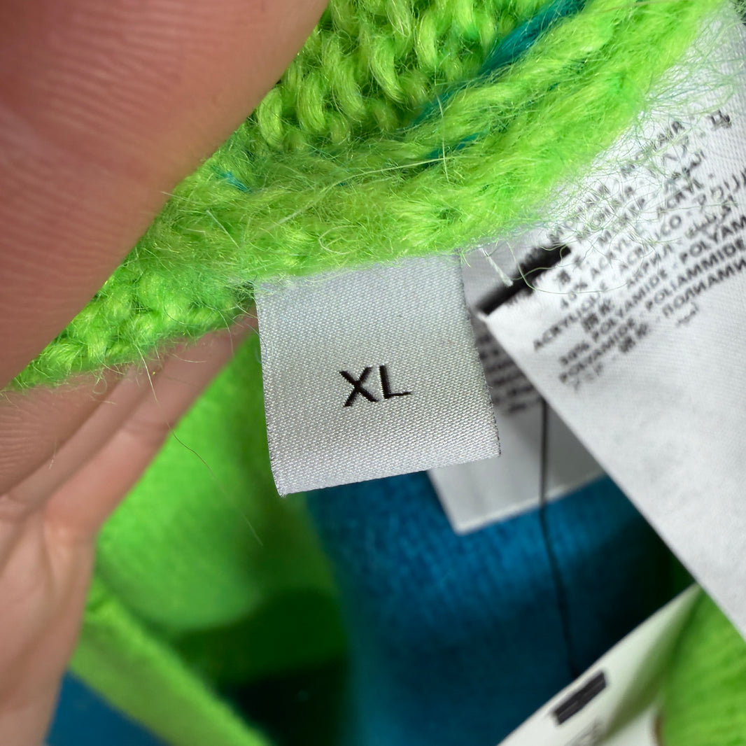 JW Anderson Blue/Green Mohair Pocket Knitted Sweater
