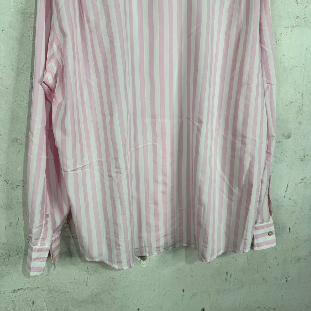Acne Studios Pink Striped Logo Shirt