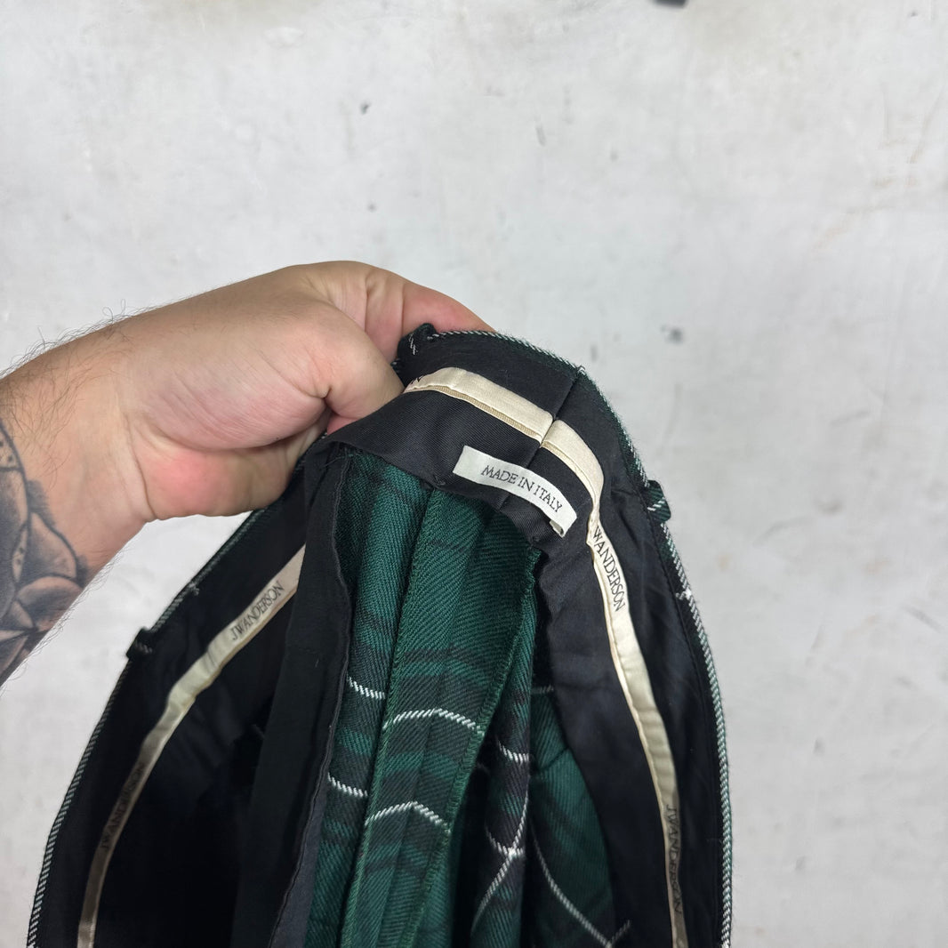 JW Anderson Green Plaid Trousers