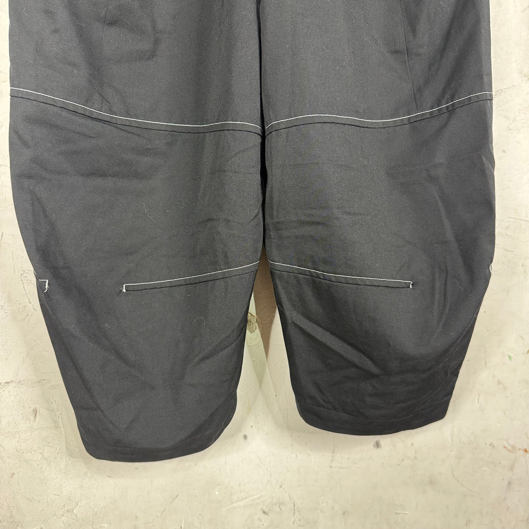 CDG Black Contrast Stitch Ballon Tapered Shorts