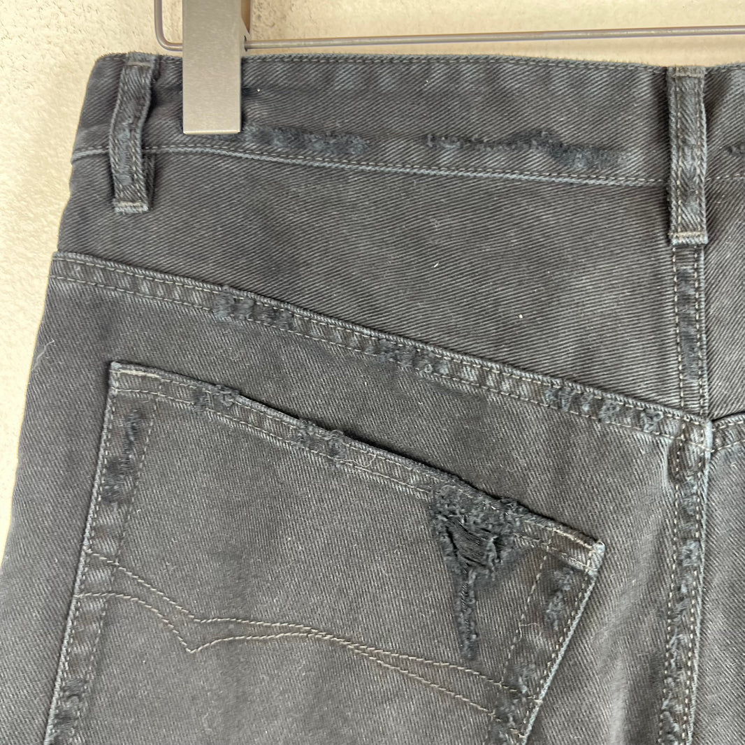 Balenciaga Distressed Long Denim Shorts