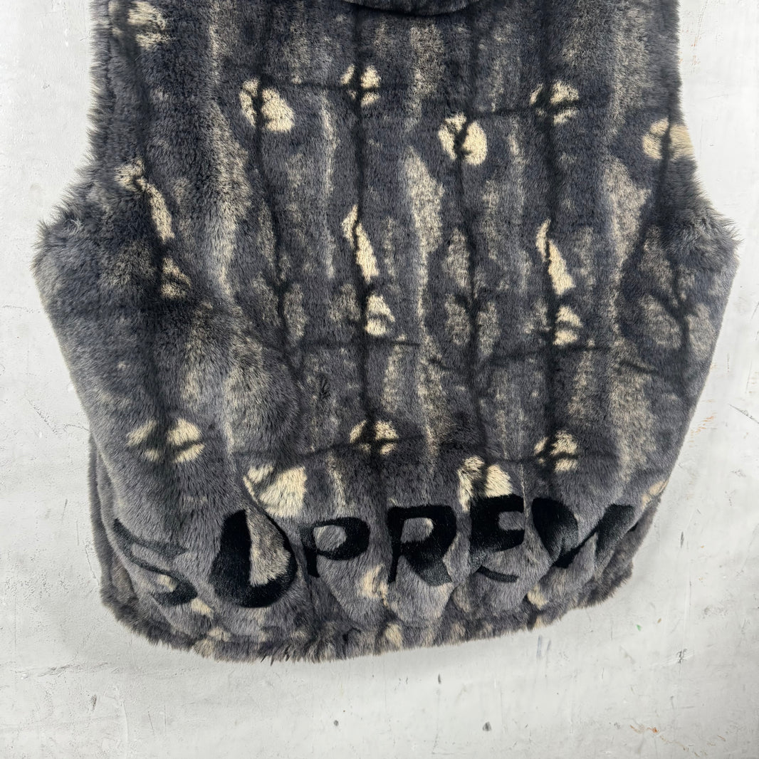 Supreme Hooded Faux Fur Vest