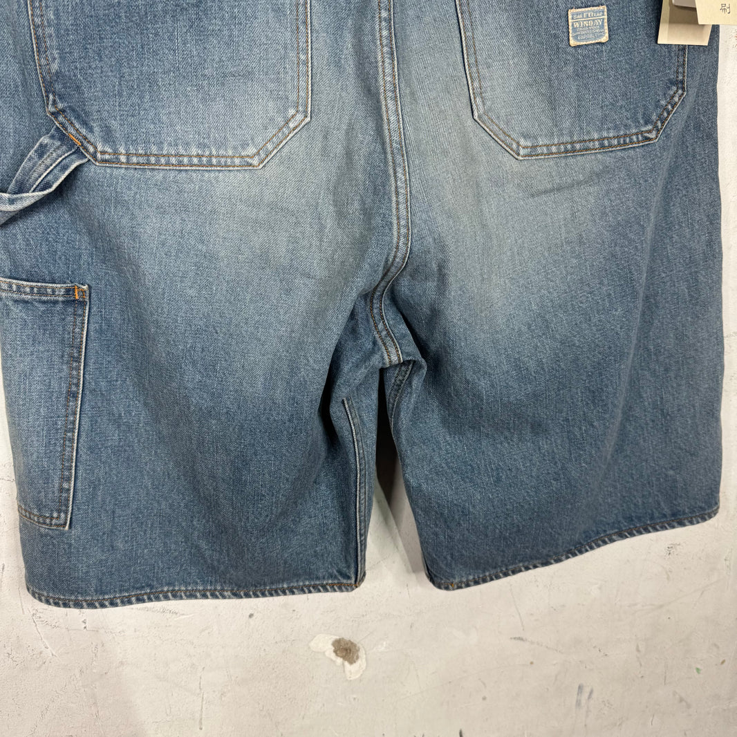 Kapital Rhinestoned Carpenter Denim Shorts