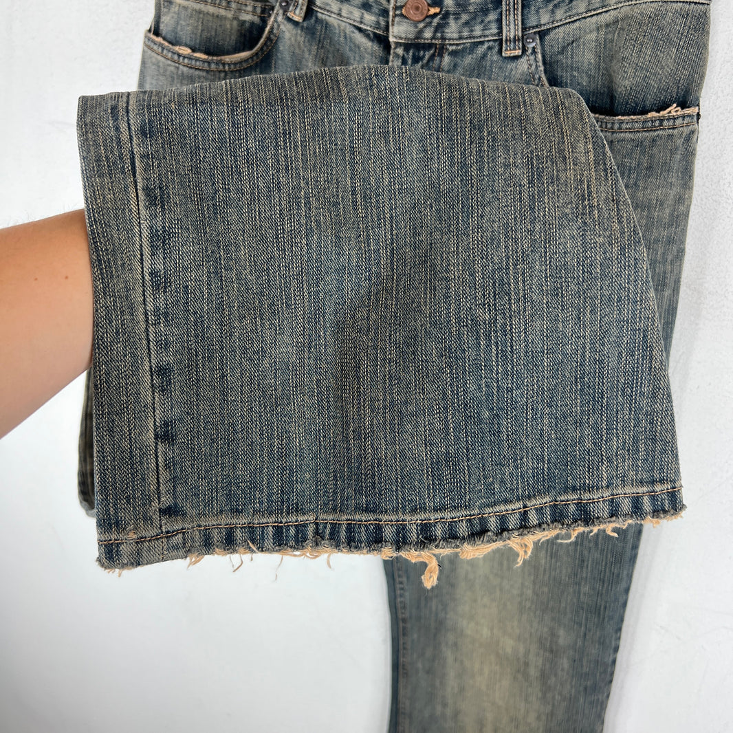 Balenciaga Blue Washed Flared Bootcut Jeans