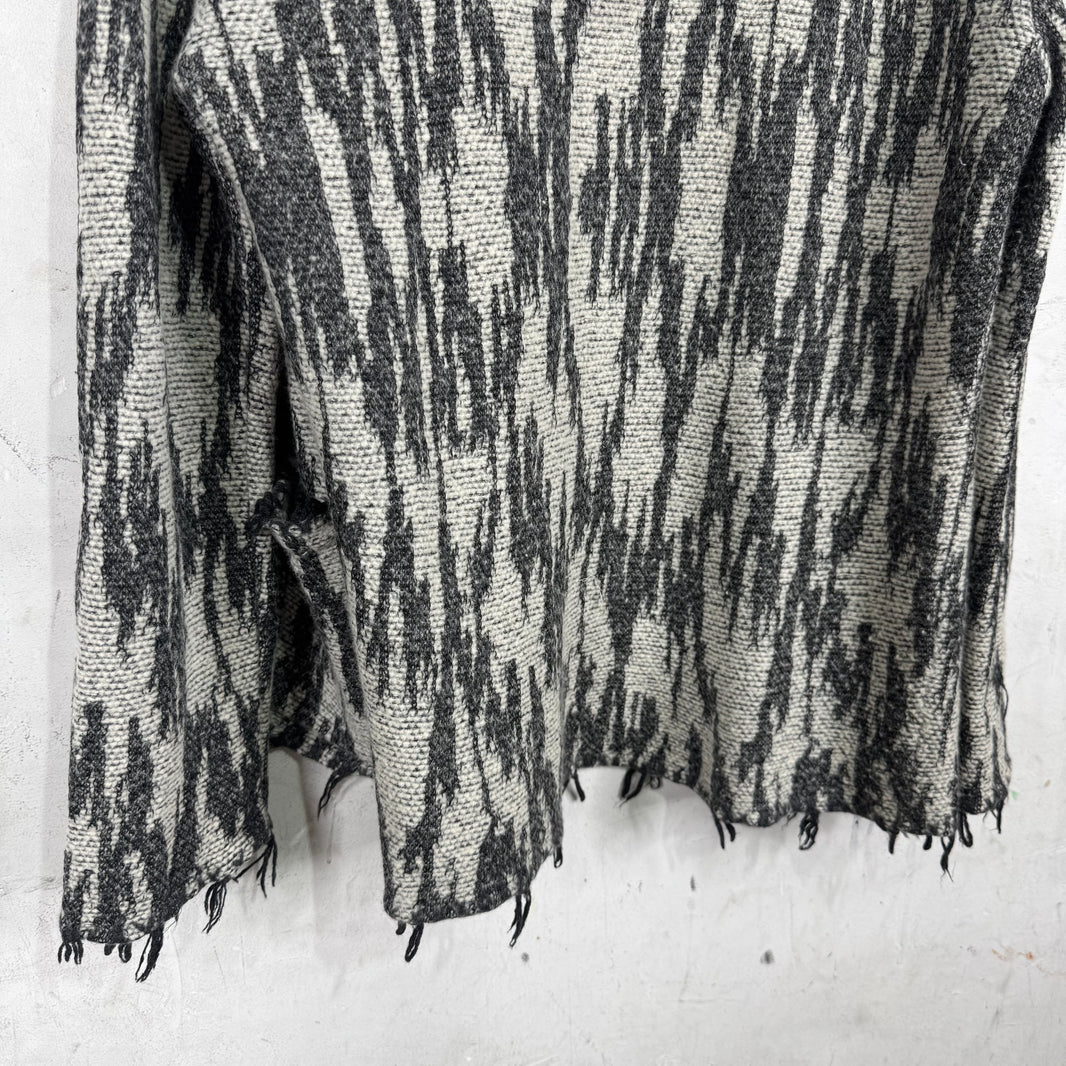Saint Laurent Knitted Patterned Hooded Shawl