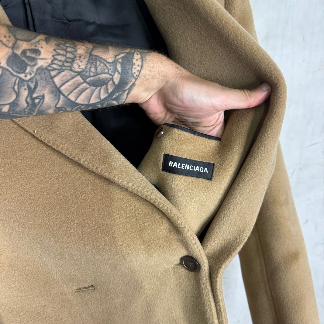 Balenciaga Wool YE24 Padded Shoulder Long Coat