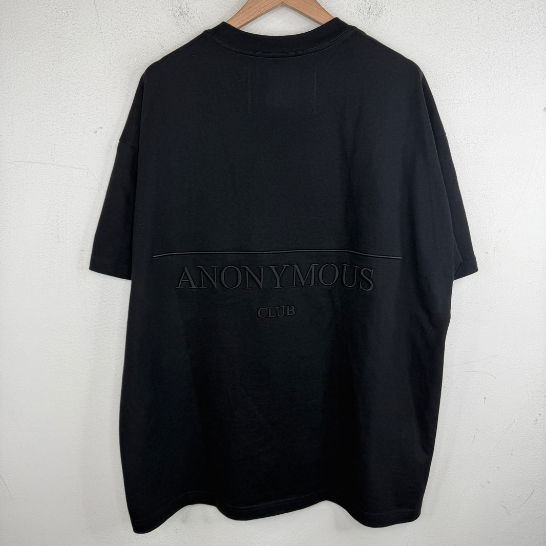 Anonymous Club Black Embroidered Logo Tee