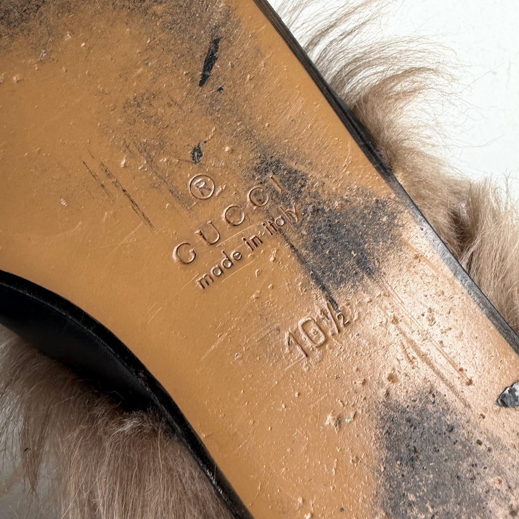 Gucci Fur Horsebit Mules