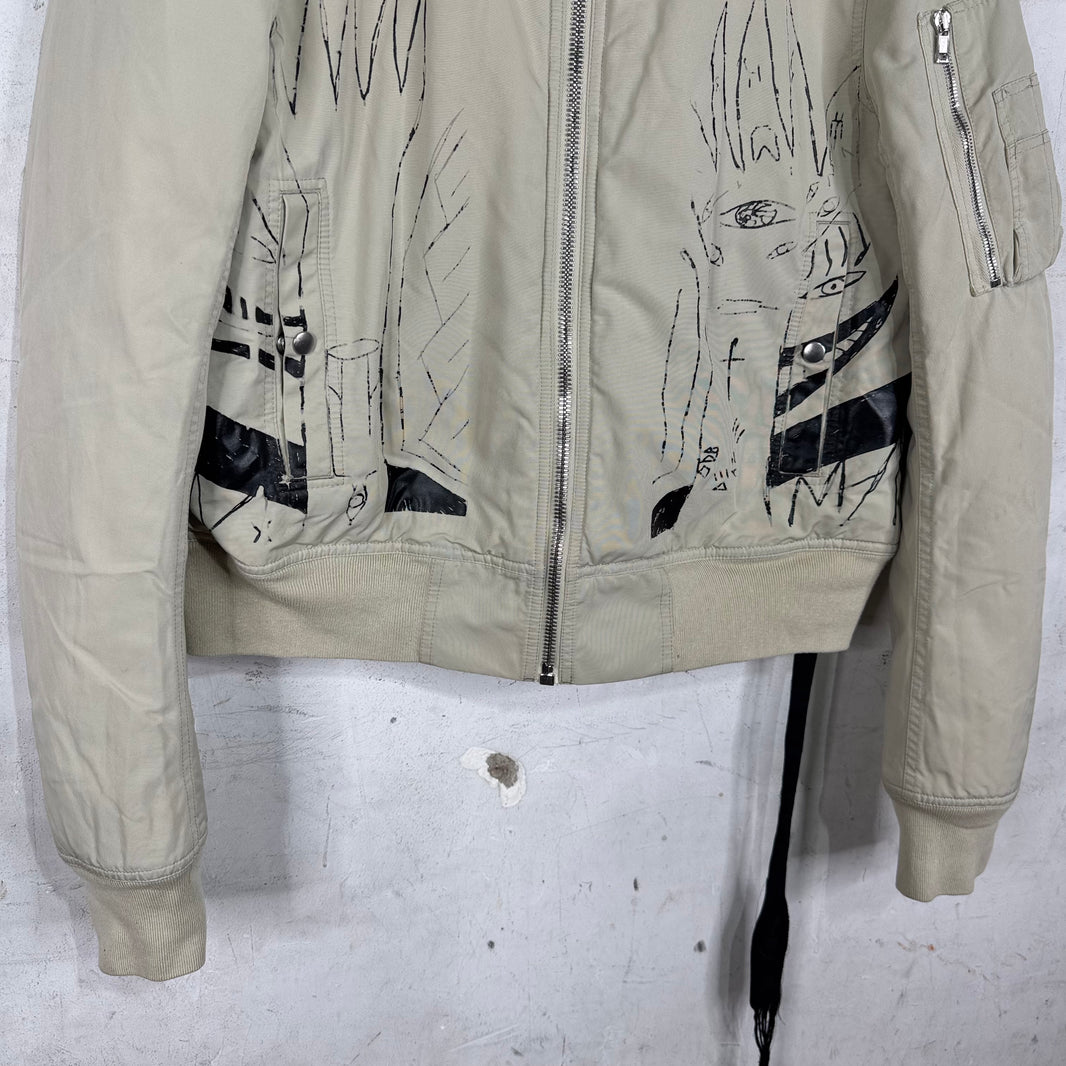 DRKSHDW Beige Illustrated Bomber