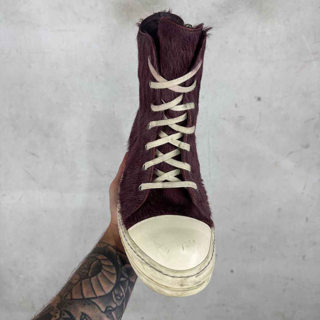 Rick Owens Purple Ponyhair Ramones