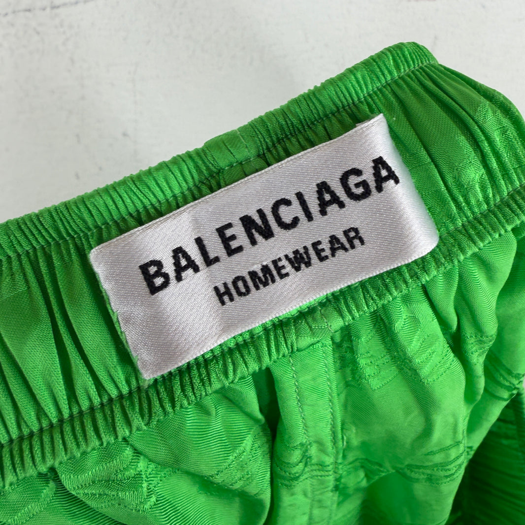 Balenciaga Green BB Monogram Pajama Pants