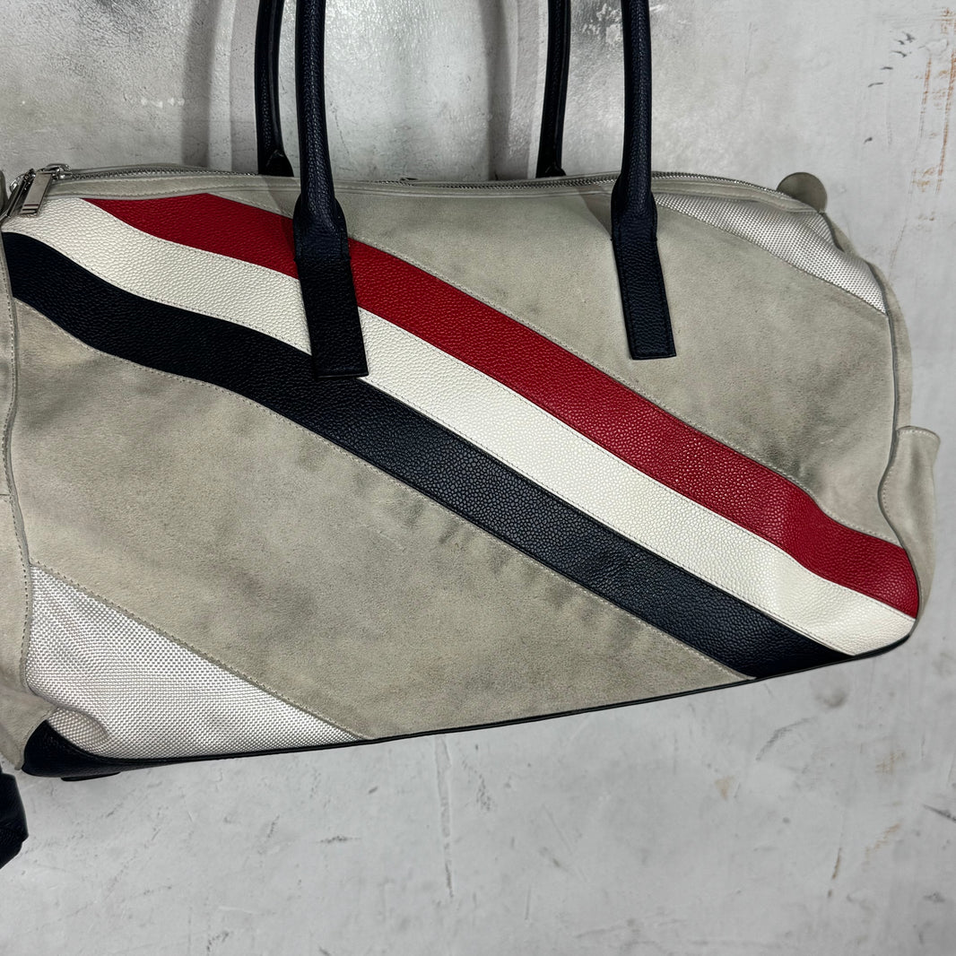 Thom Browne Suede Stripped Duffle Bag
