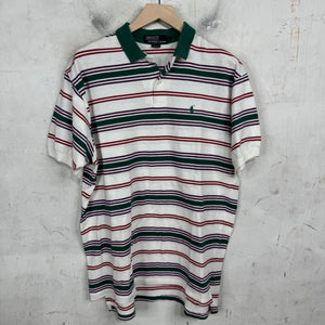 Ralph Lauren Striped White/Green/Red Polo