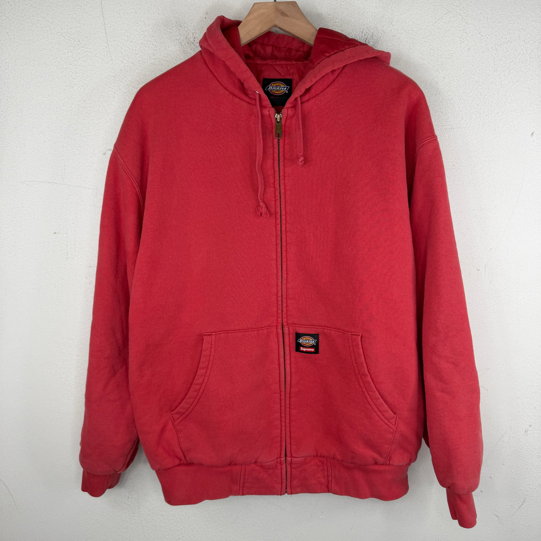 Supreme Dickies Quilted Lined Red Zip Hoodie