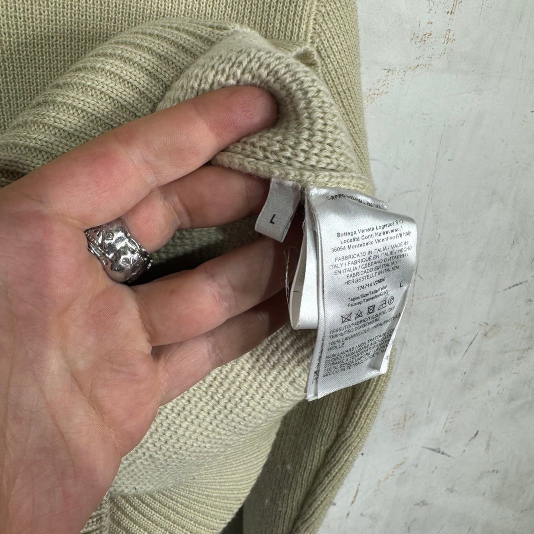 Bottega Veneta Beige Wool Quarter Zip