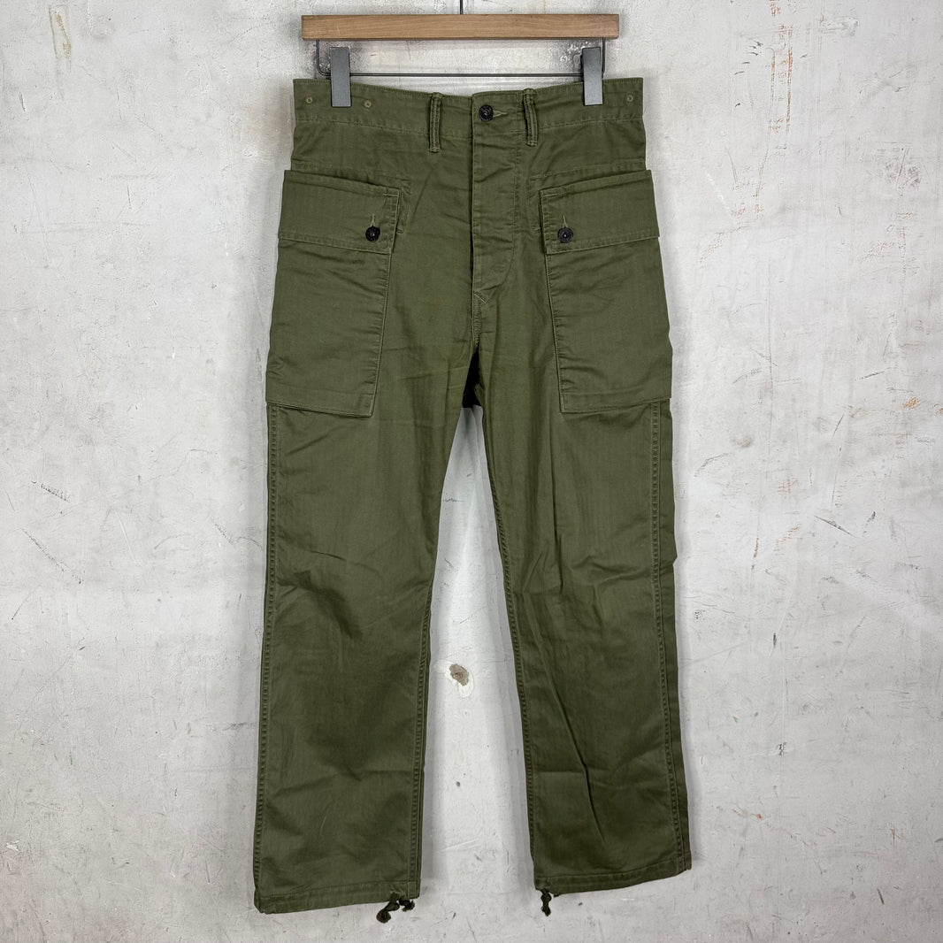 RRL Olive Herringbone Cargos