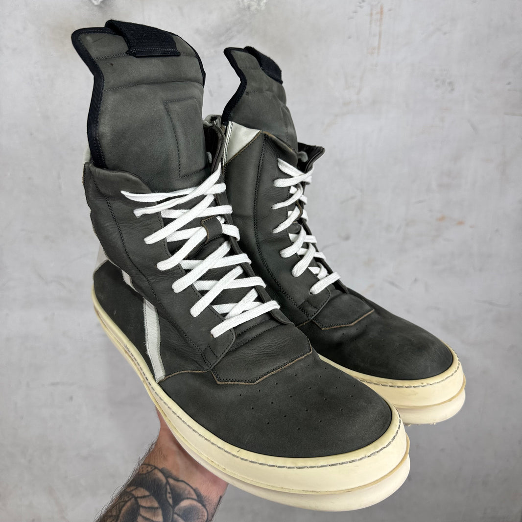 Rick Owens Grey Brushed Leather Geobaskets