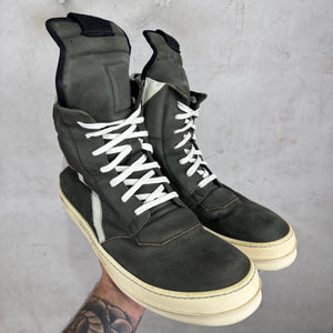 Rick Owens Grey Brushed Leather Geobaskets