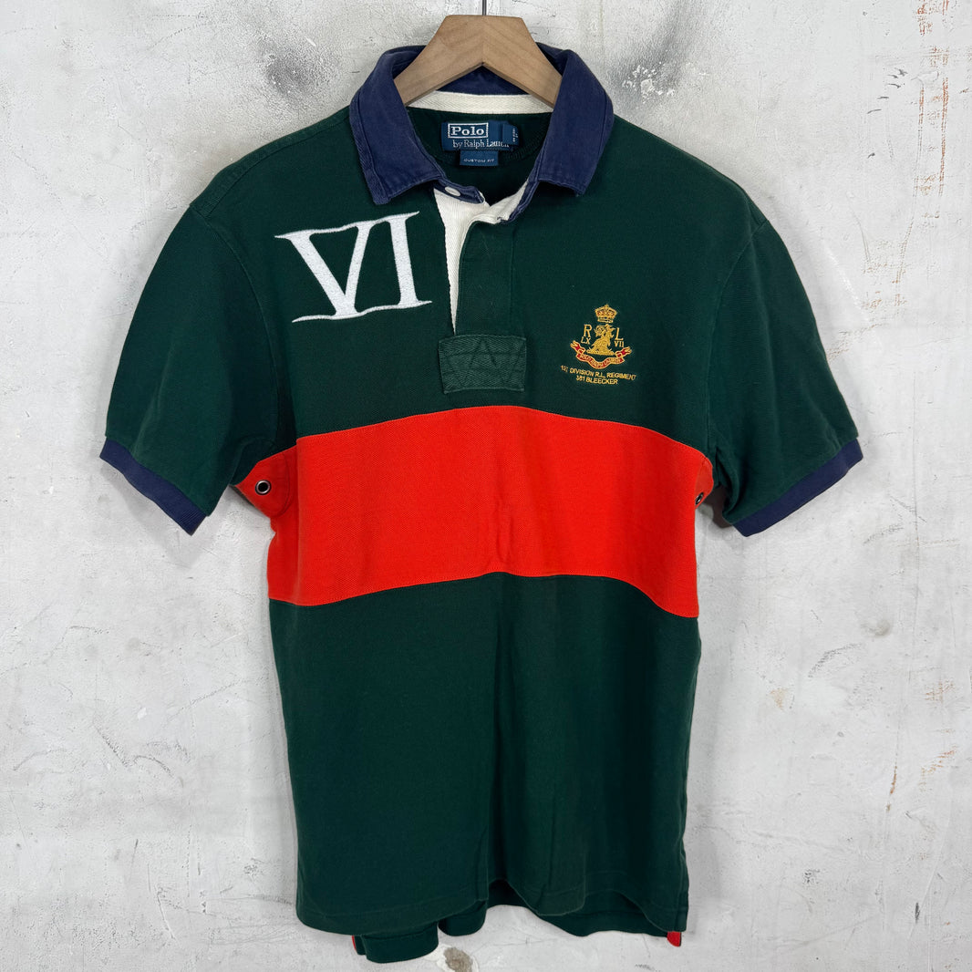 Ralph Lauren Green/Orange Stripe Crested Polo
