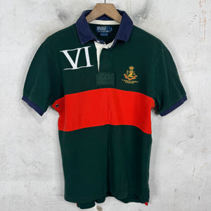 Ralph Lauren Green/Orange Stripe Crested Polo