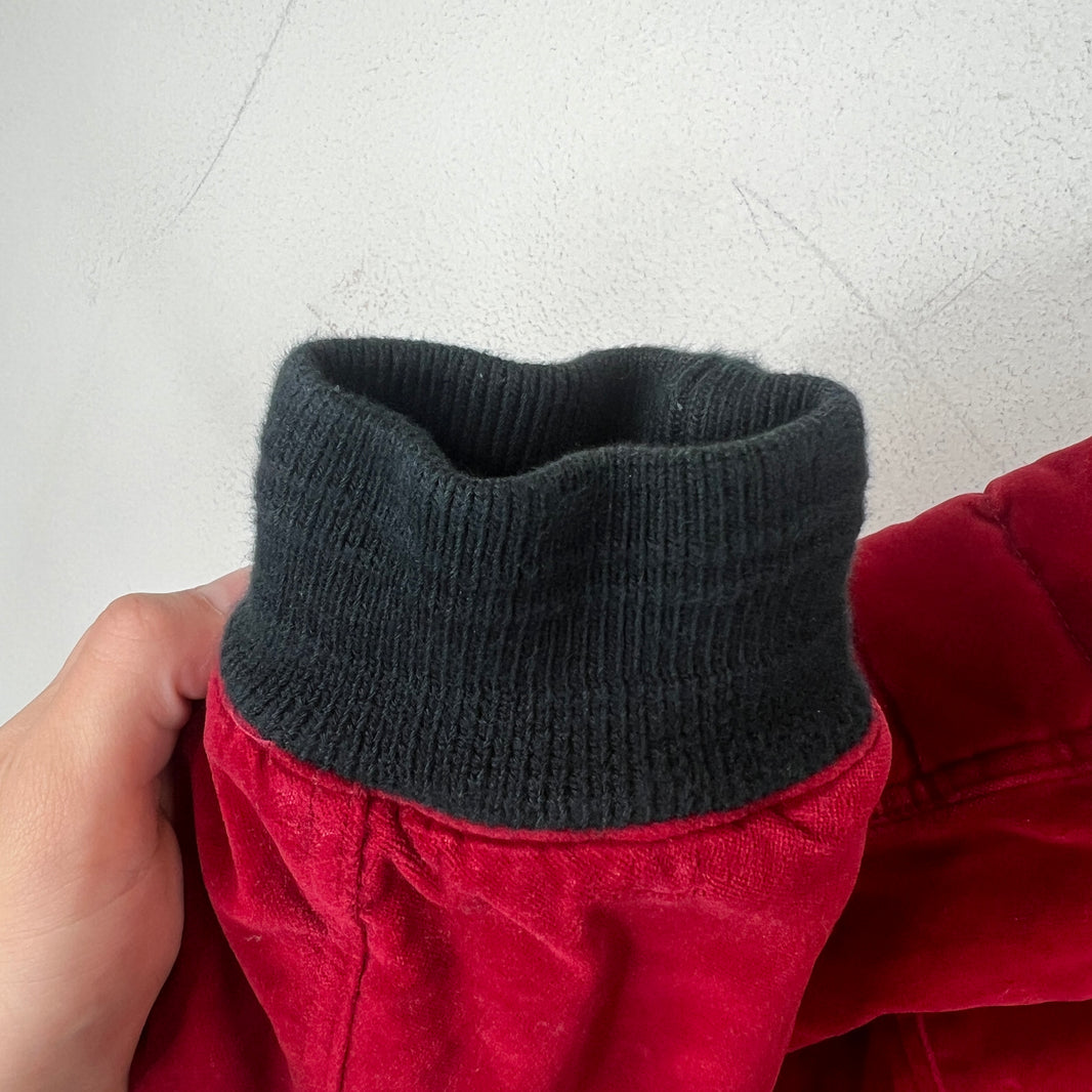 Balmain Red Velvet Crest Jacket
