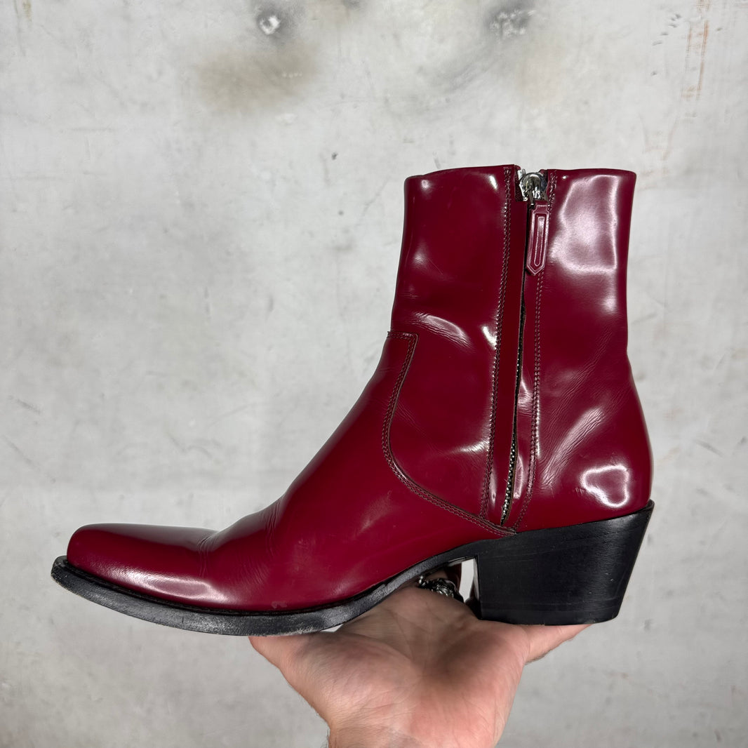 Calvin Klein 205W39NYC Maroon Patent Western Boots