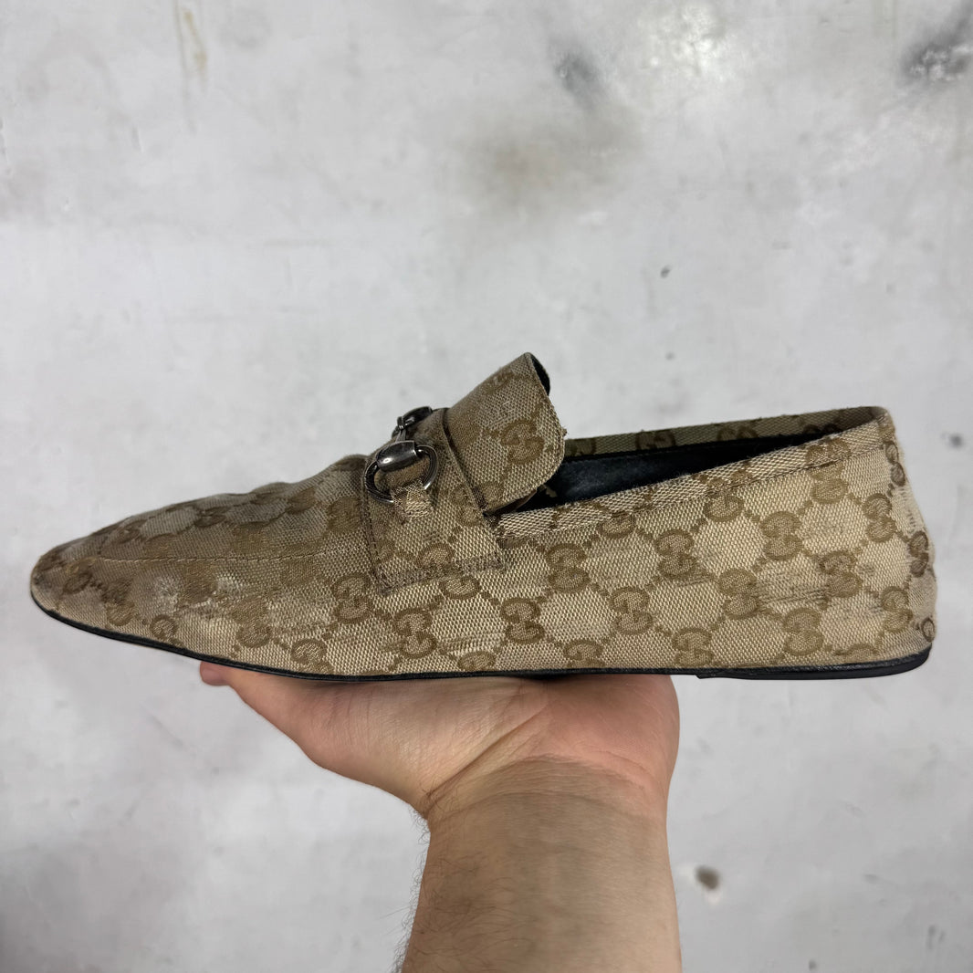 Gucci Canvas Monogram Raggazo Mules