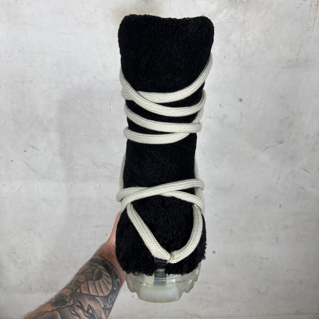 Rick Owens Lunar Megalace Shearling Tractor Boots